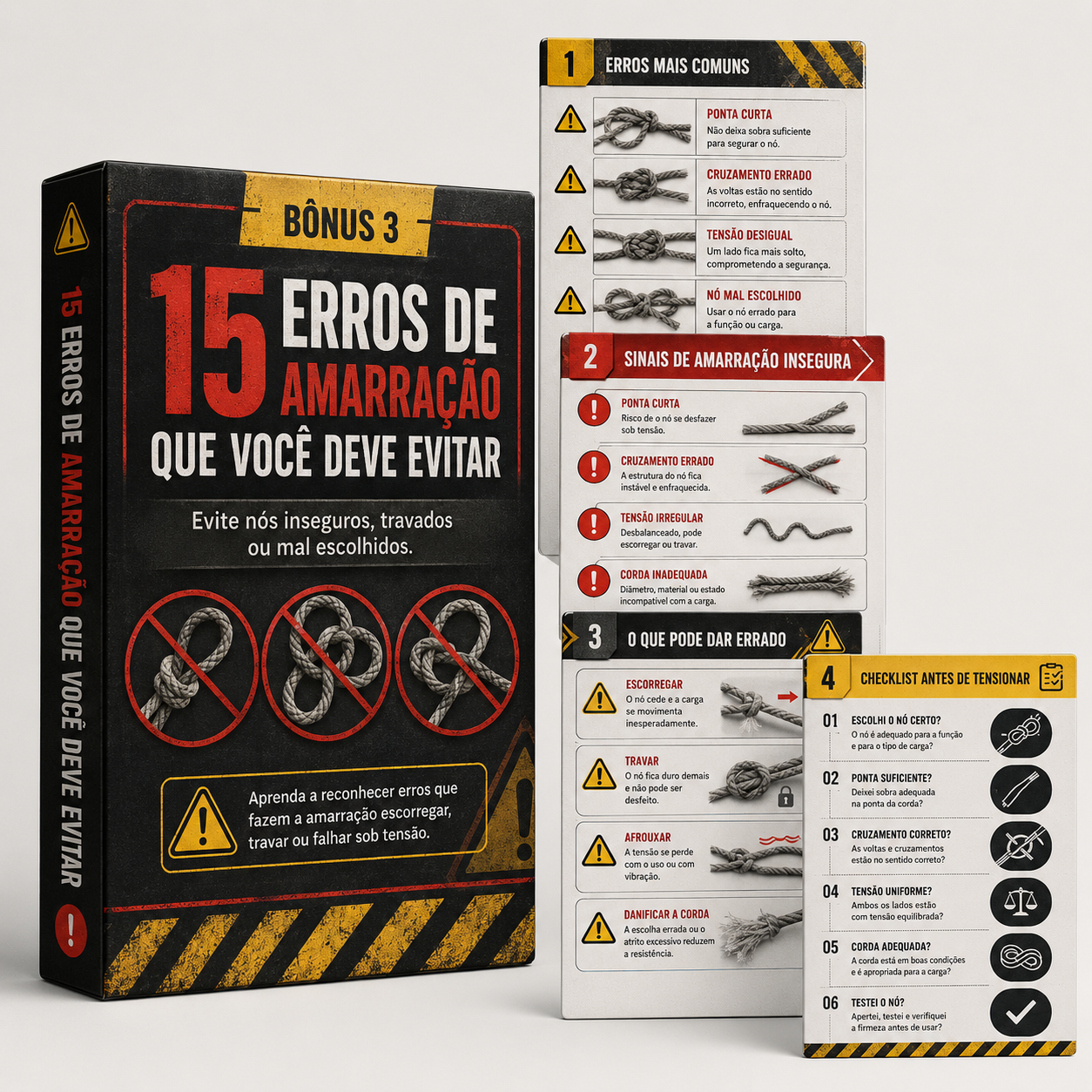 Mockup do bônus 15 Erros de Amarração